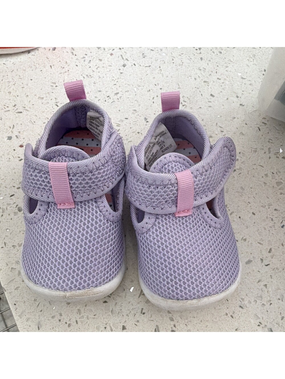 Baby Lavender Mesh Fabric Soft Sole Shoes Size 2